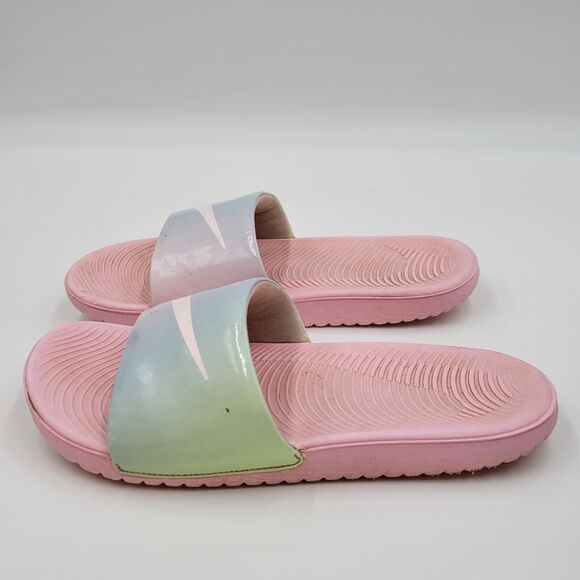 Nike Kawa Slide Sandals Girls 6Y Pink Logo Arctic Punch Beach Casual CW1656-600 - Picture 5 of 10
